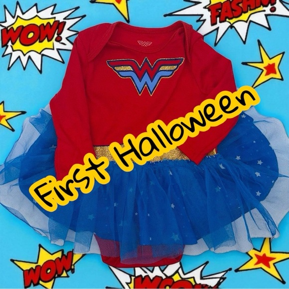 Wonder Woman Baby Costume Size 3–6M Tutu Bodysuit DC Comics Halloween Cosplay - Picture 5 of 5